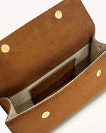 Keyla Faux Suede Top Handle Bag -  Brown