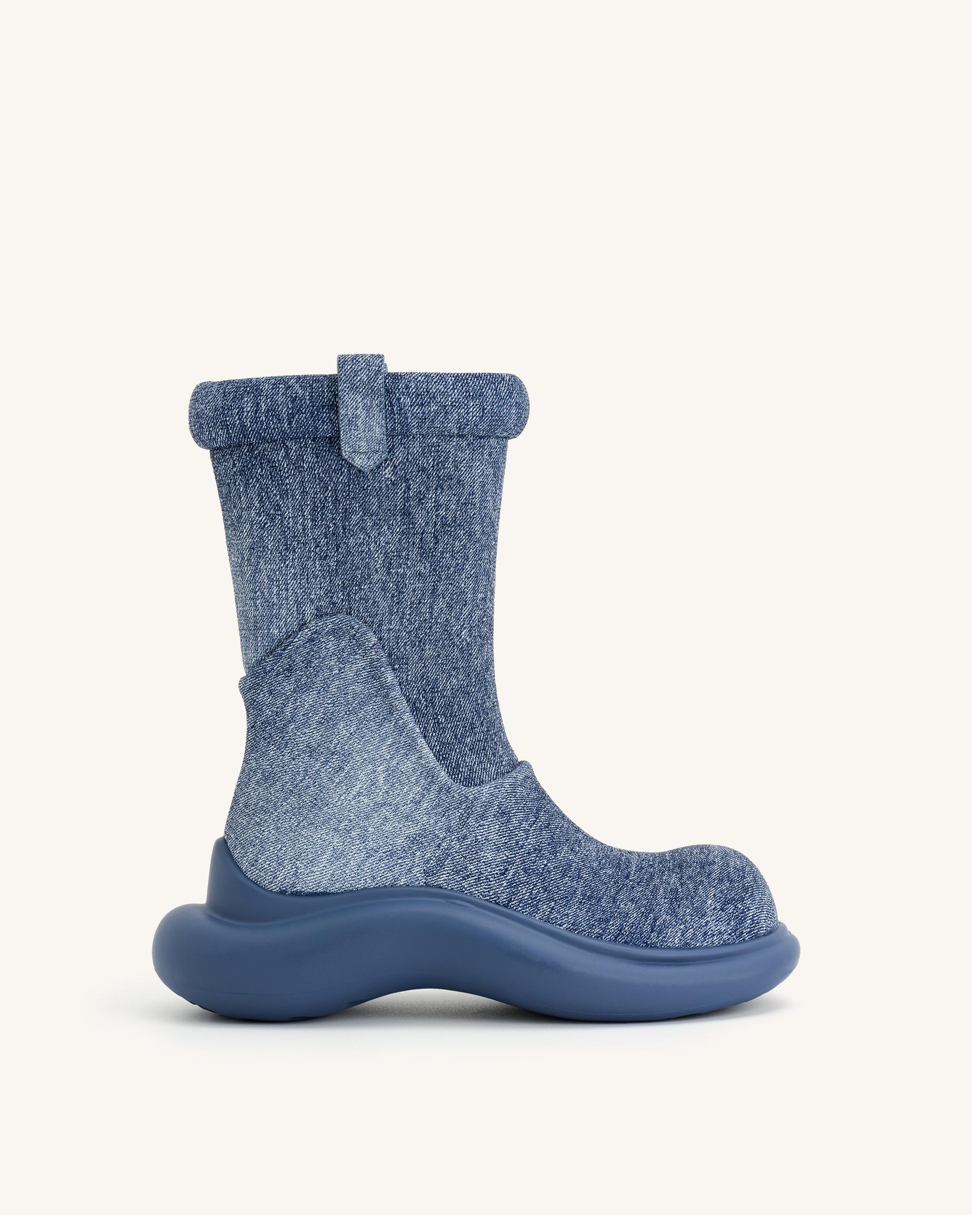 Zoie Denim Embossed Rain Boot