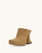 Reyna Square Toe Platform Mules - Brown