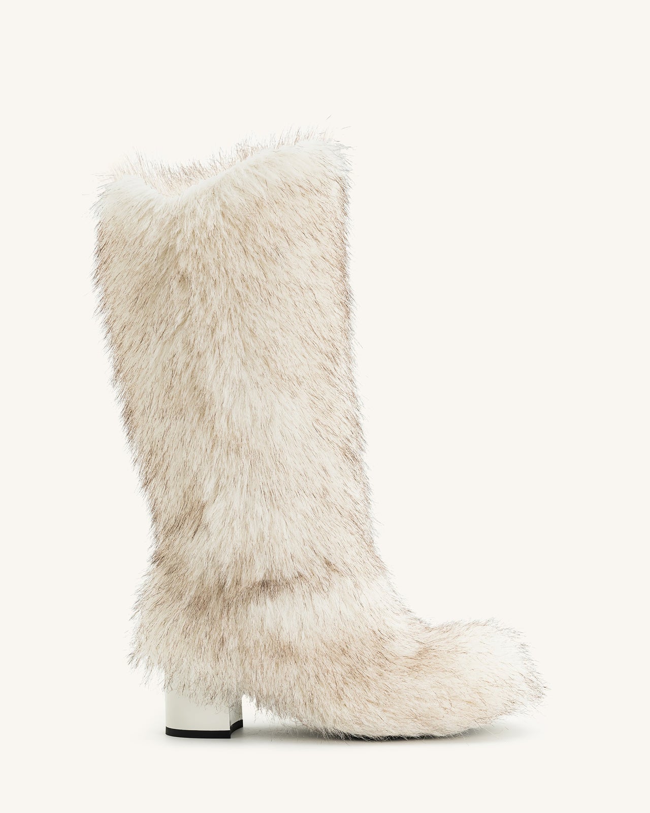 Isabella Slouchy Faux Fur Boots - White