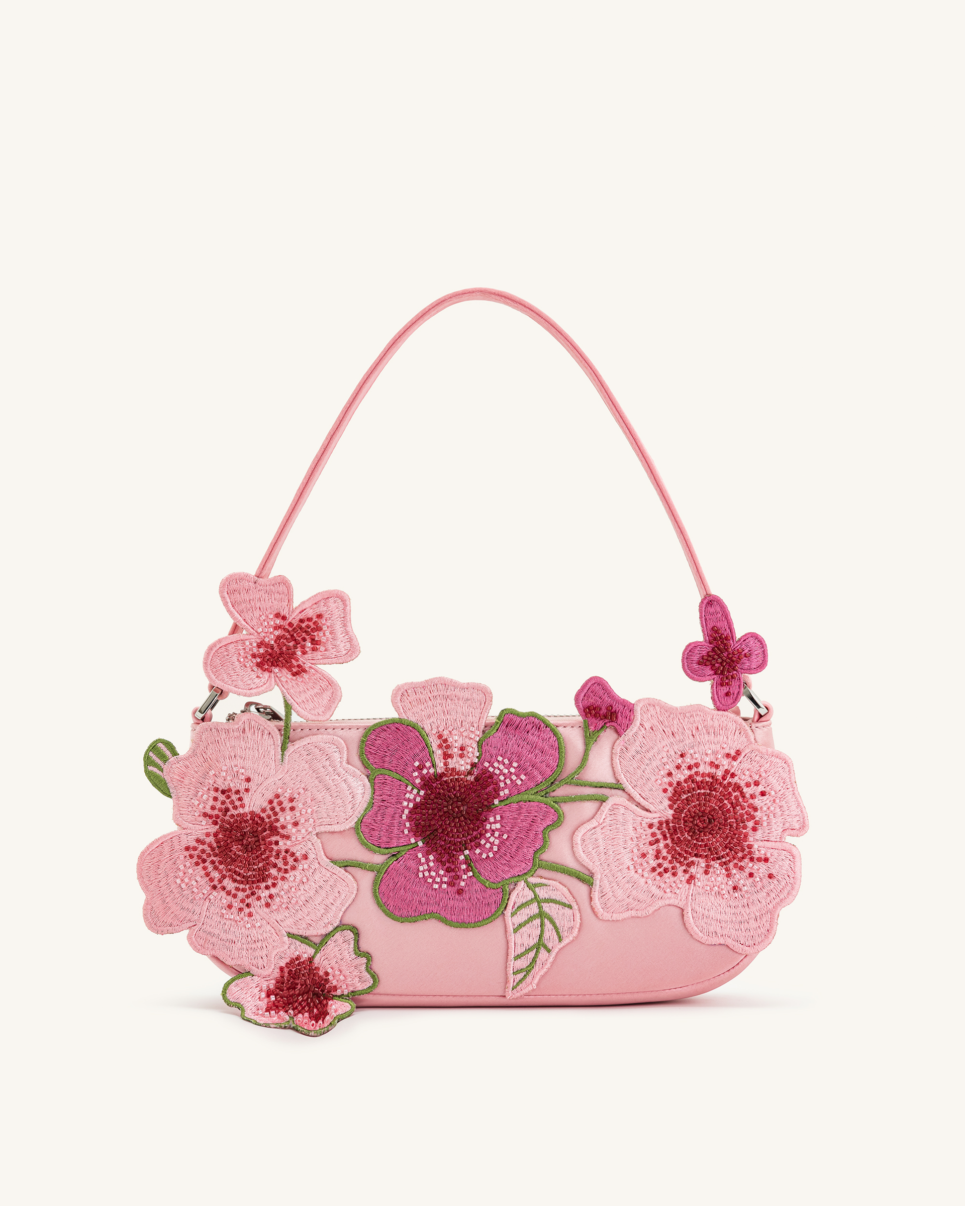 Leona Bead Embellished Shoulder Bag - Pink – JW PEI UK