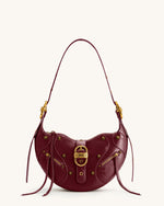 Tessa Studded Shoulder Bag - Burgundy