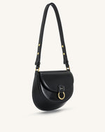 Diana Ring Flap Saddle Bag - Black