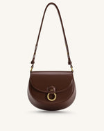 Diana Ring Flap Saddle Bag - Brown