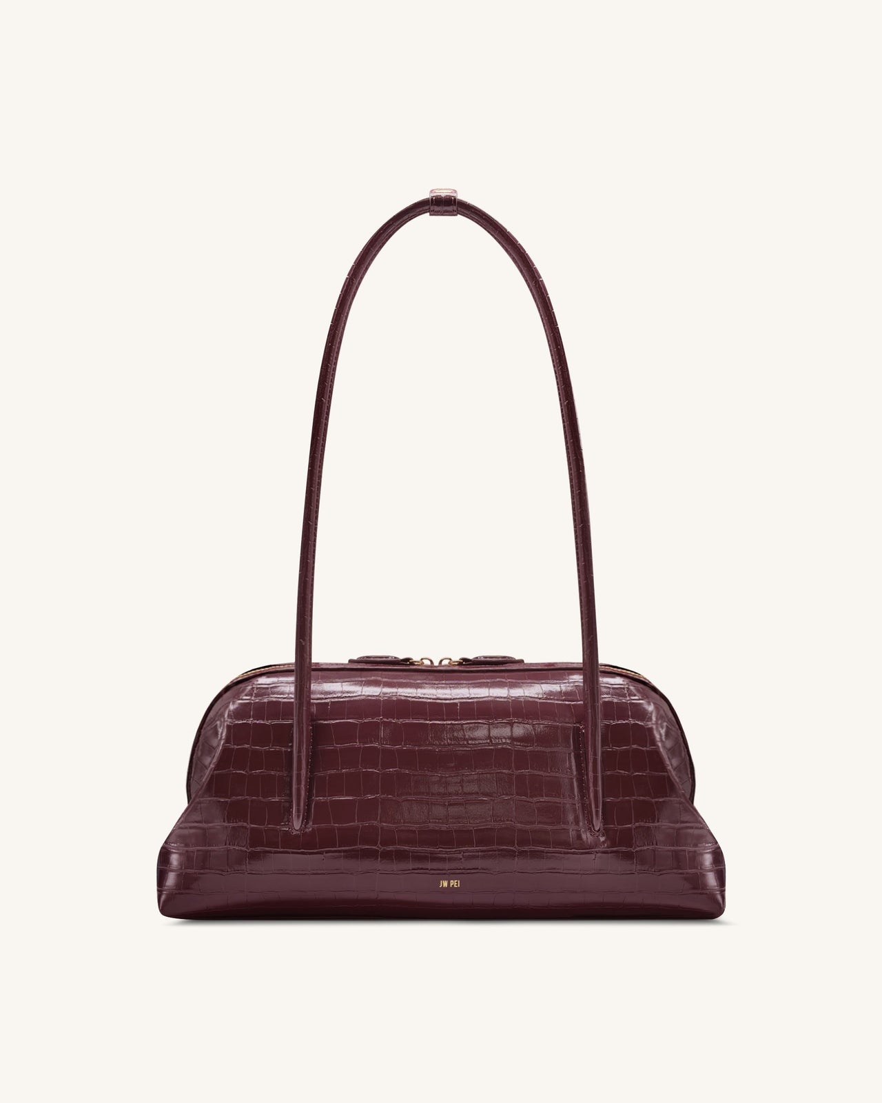 Aveline Shoulder Bag - Burgundy Croc