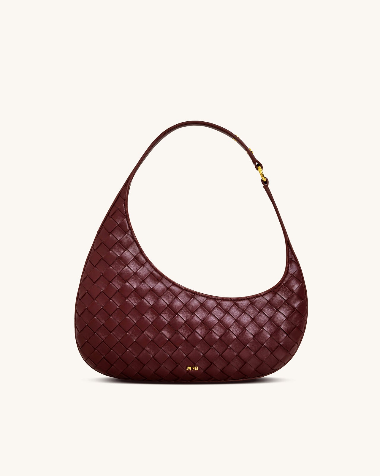 Harlee Weave Texture Shoulder Bag - Burgundy