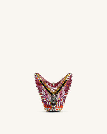 Paisley Crystal Butterfly Clutch - Multicolor