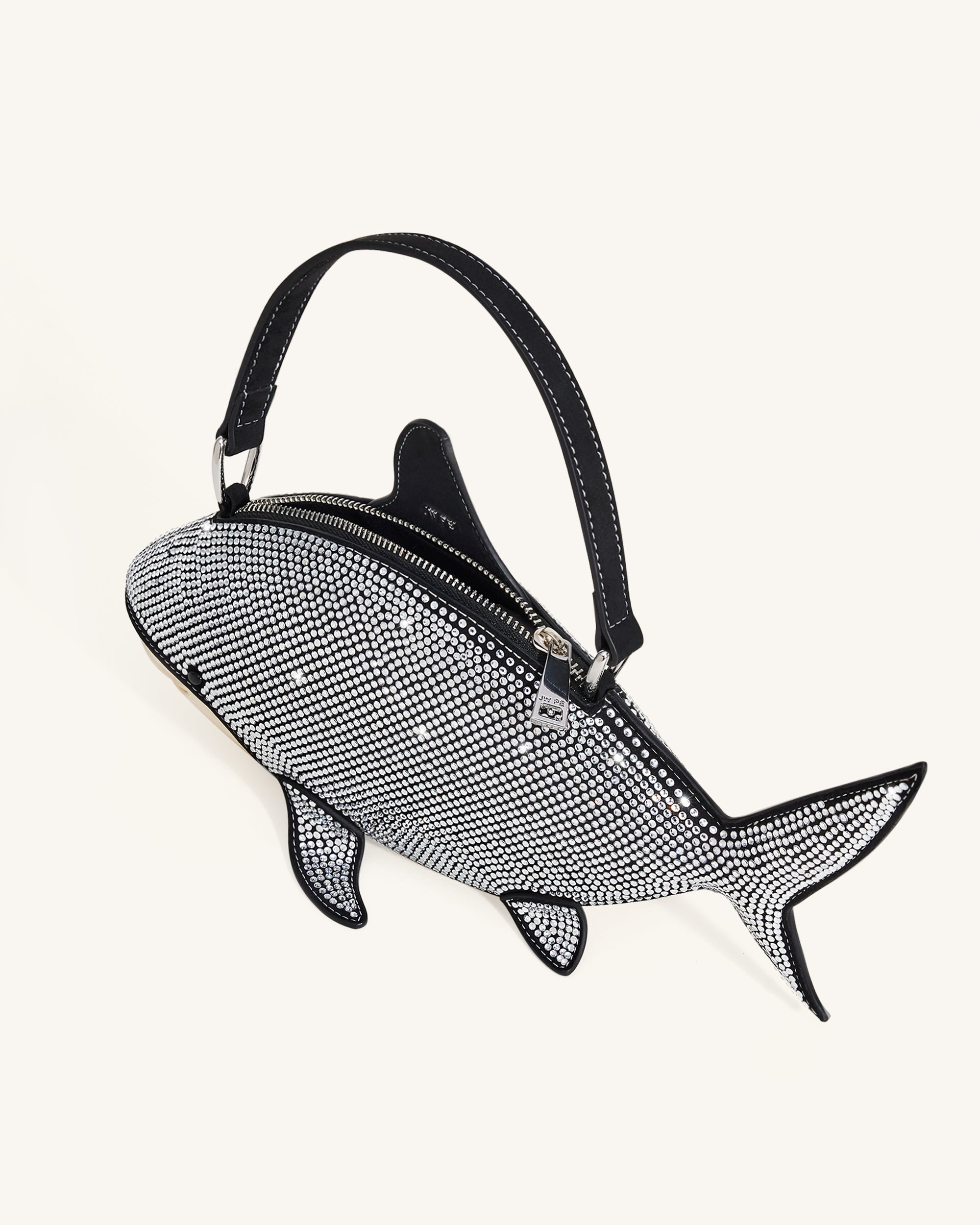 Nerys Artificial Crystal Shark Top Handle Bag - Black – JW PEI UK