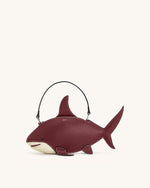 Nerys Shark Look Top Handle Bag - Burgundy