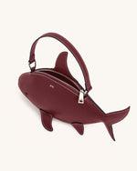 Nerys Shark Look Top Handle Bag - Burgundy