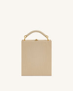 Elle Picnic Pattern Book Top Handle Bag - Khaki