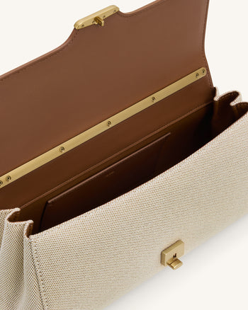 Eloise Shoulder Bag - Brown Canvas