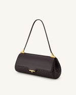Eloise Woven Shoulder Bag - Dark Brown