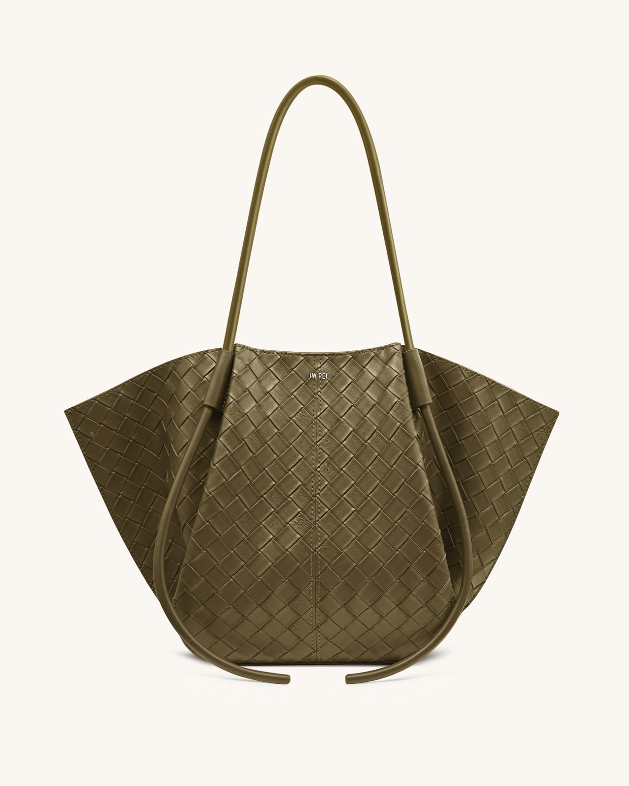 Nala Wide Weave Texture Tote Bag - Olive Green