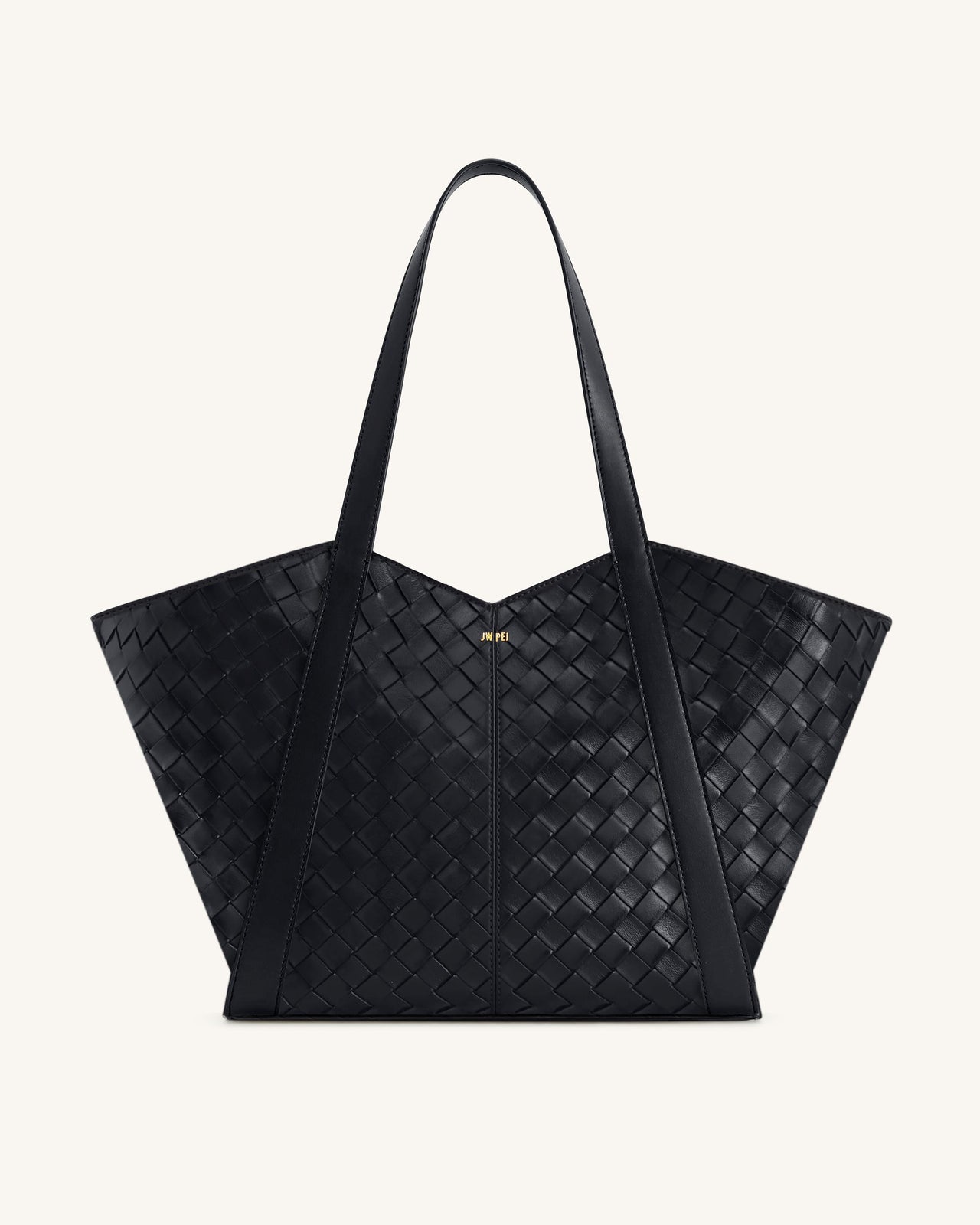 Kiana Large Capacity Weave Texture Tote Bag - Black