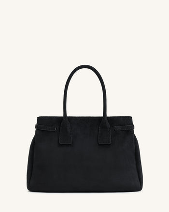 Miley Belt Embellished Tote Bag - Black