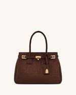 Miley Belt Embellished Tote Bag - Brown