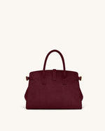 Saige Faux Suede Tote Bag - Burgundy
