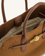 Adele Metal Rope Knot Tote Bag - Caramel Brown