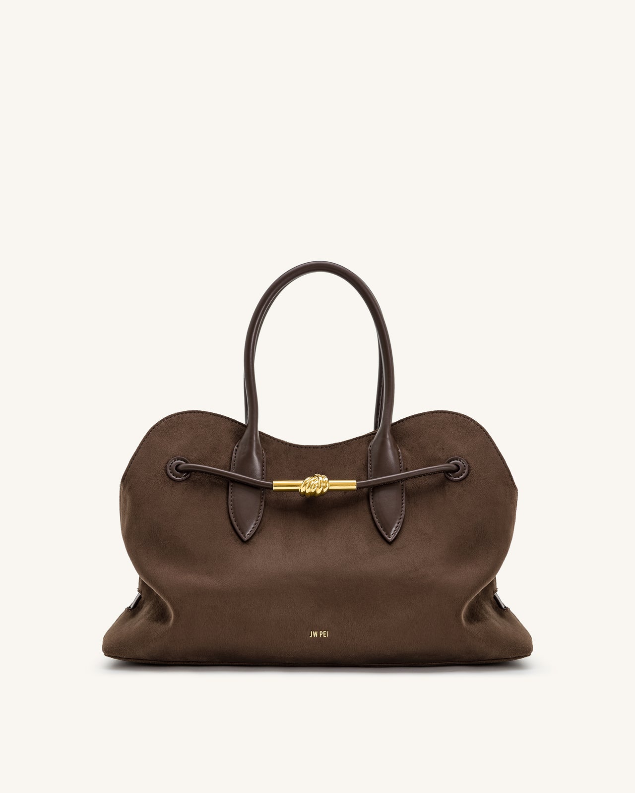 Adele Metal Rope Knot Tote Bag - Mocha Brown