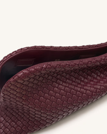 Harlee Woven Clutch - Burgundy