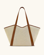 Kiana Large Capacity Tote Bag - Brown Canvas