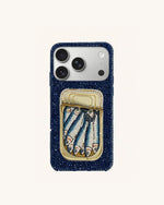Sardine Tin Artificial Crystal Phone Case - Blue
