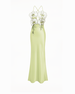 Orchid Embroidered Dress - Light Green/Ivory