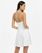 Orchid Embroidered Halter Mini Dress - White