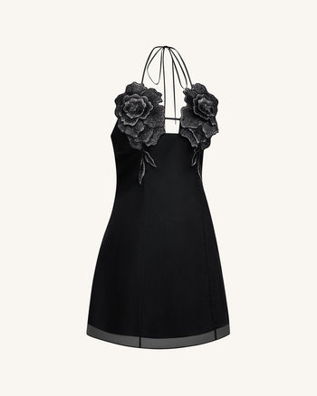 Flower Embroidered Mini Dress