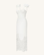 Orchid Embroidered Corset Dress - White
