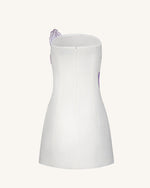Iris Floral Print Strapless Dress - White