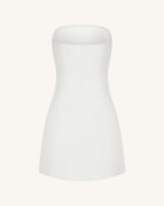 Orchid Appliqué Strapless Dress - White