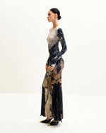 Isabella Vintage Print Dress - Brown & Black