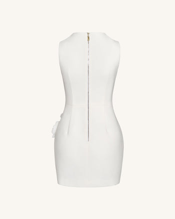 Blooming Beauty Evening Dress - White