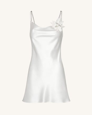 Crystal Flora Slip - White
