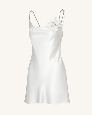Crystal Flora Slip - White