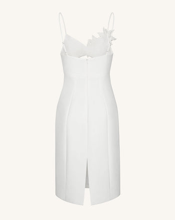 Bloom-Cut Contour Dress - White