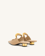 Helena  Pierced Mules - Khaki