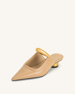 Helena  Pierced Mules - Khaki