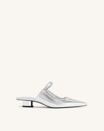 Helena  Pierced Mules - Silver