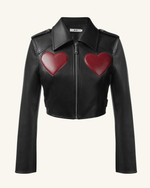 Sophie Cropped Leather Jacket - Black & Red - JW PEI UK Sophie Cropped Leather Jacket - Black & Red - JW PEI UK