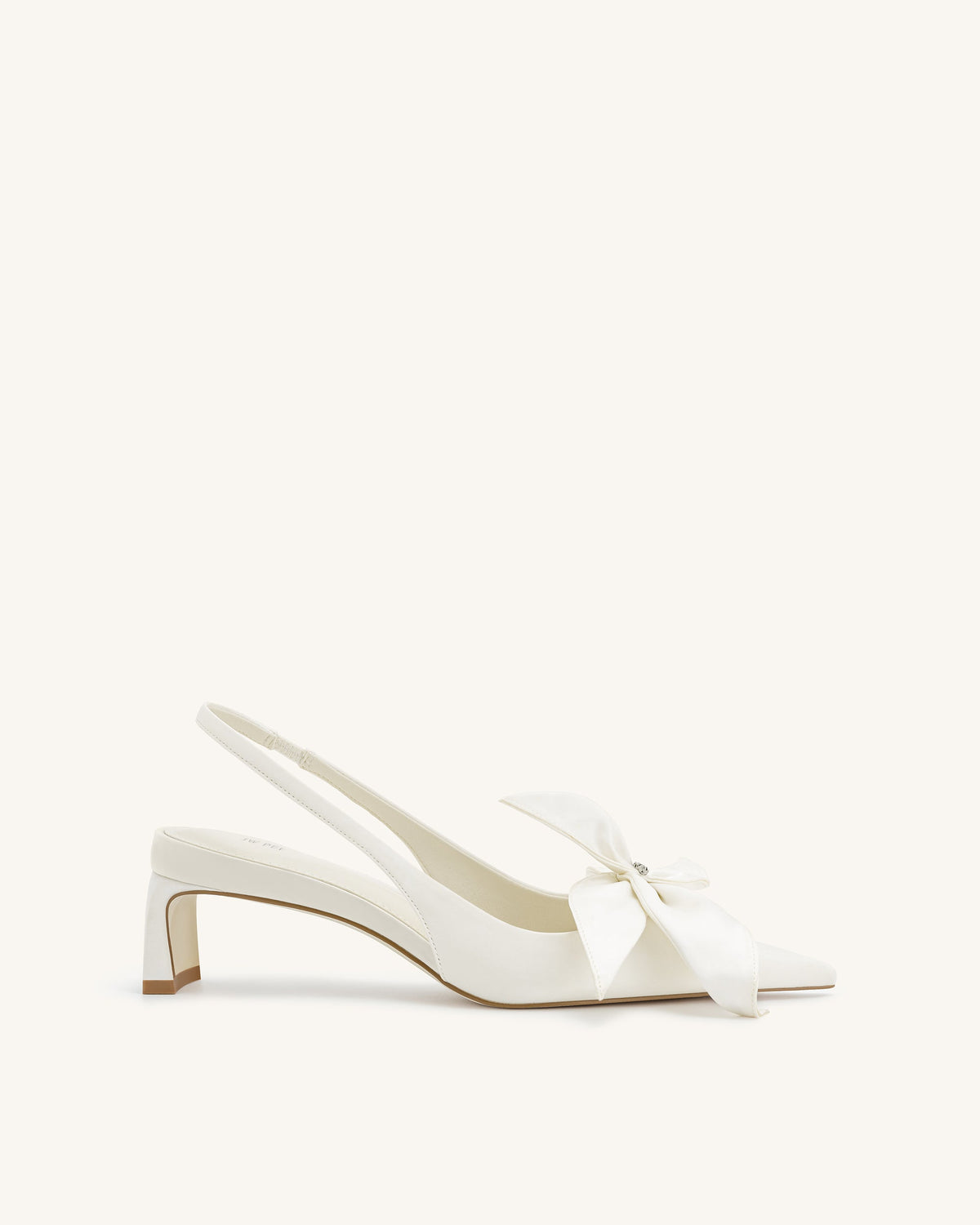 Queena Floral Appliques Slingback Pumps Ivory