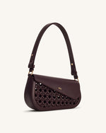Addisyn Cutout Woven Shoulder Bag - Burgundy