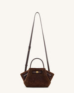 Hana Mini Faux Fur Tote Bag - Dark Brown