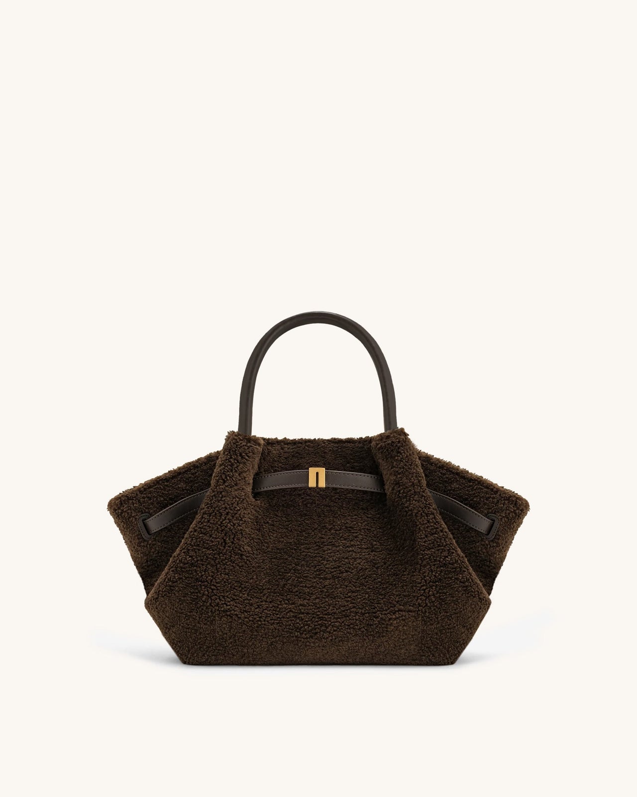 Hana Mini Faux Fur Tote Bag - Dark Brown