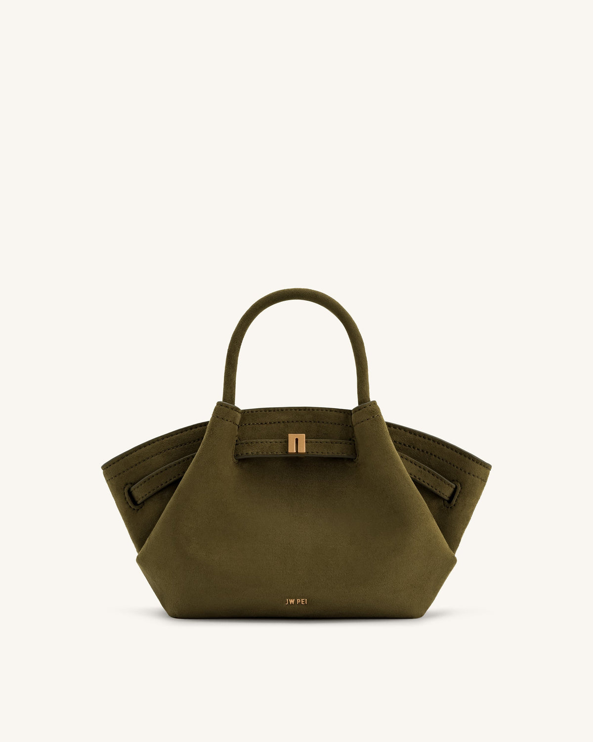 Hana Mini Faux Suede Tote Bag - Dark Olive - JW PEI UK