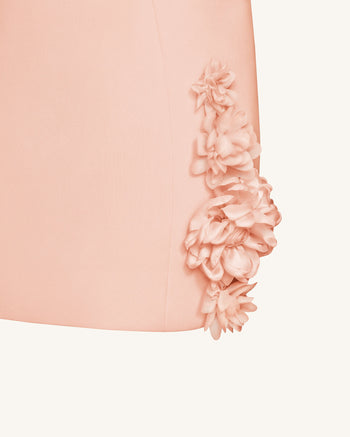 Elaina Rosette Applique Mini Dress - Apricot