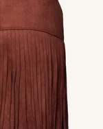 Faux Suede Fringe Halter - Burgundy