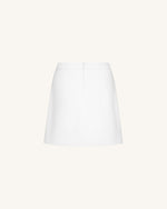 Tailored Straight Mini Skirt - White